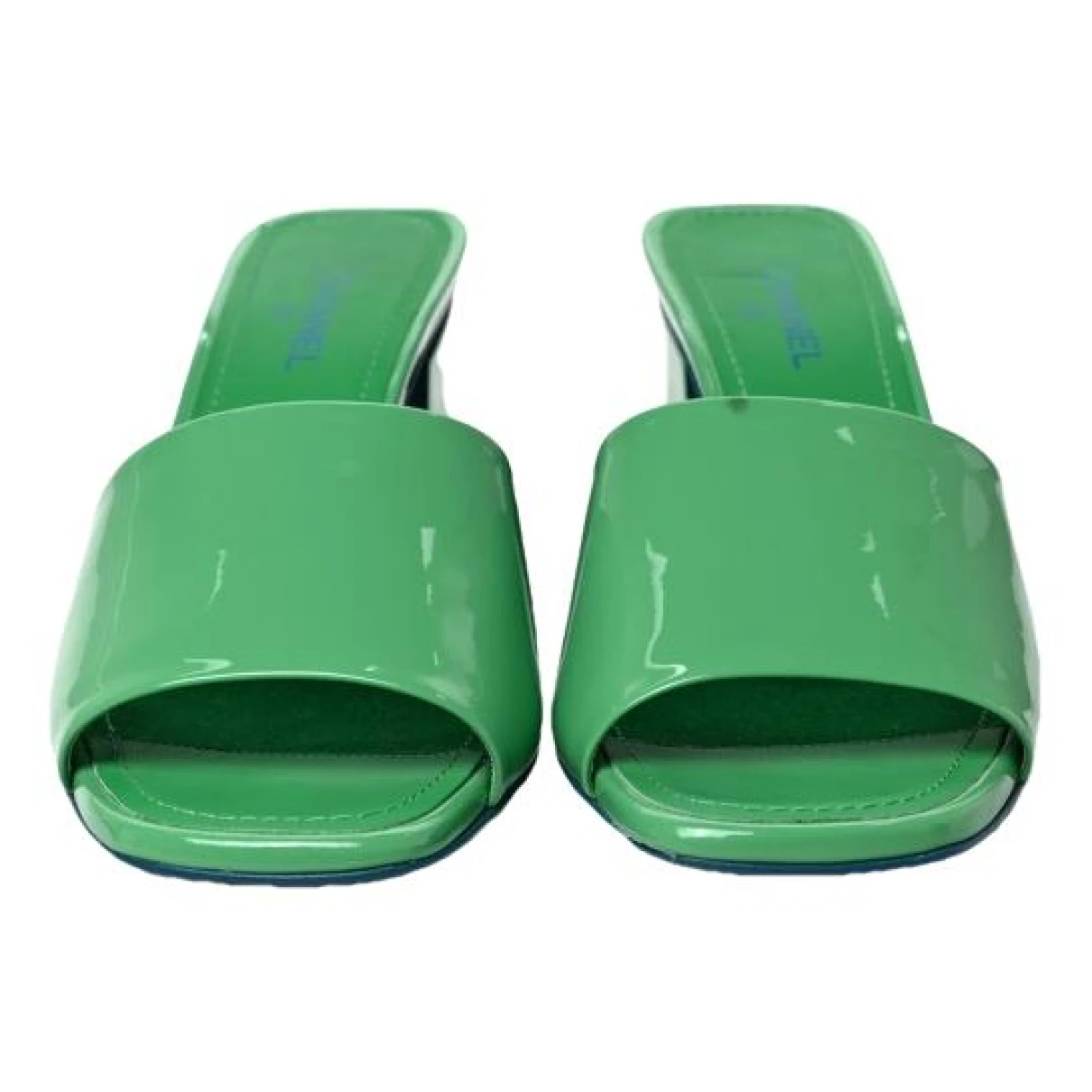 Pre-owned Chanel Patent Leather Sandal In Green