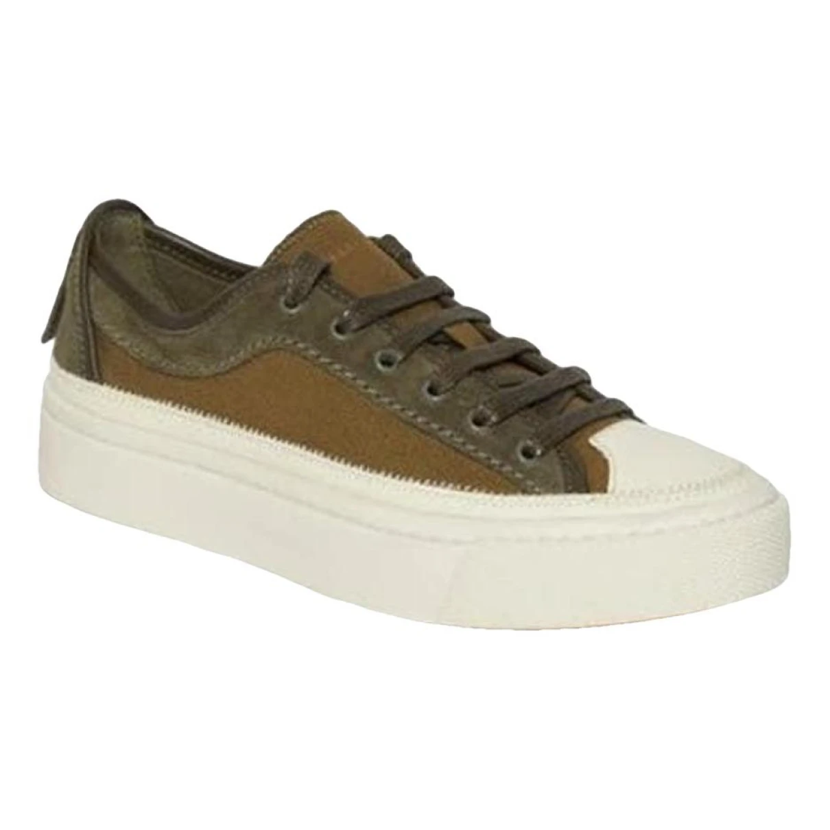 Pre-owned Allsaints Leather Trainers In Green