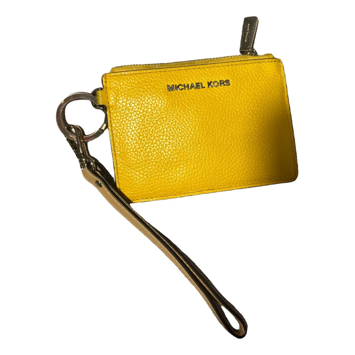 Pre-owned Michael Kors Jet Set Leather Wallet In Yellow