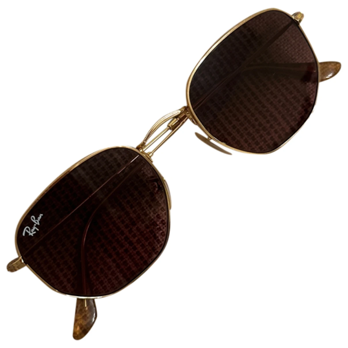Pre-owned Ray Ban Hexagonal Sunglasses In Gold