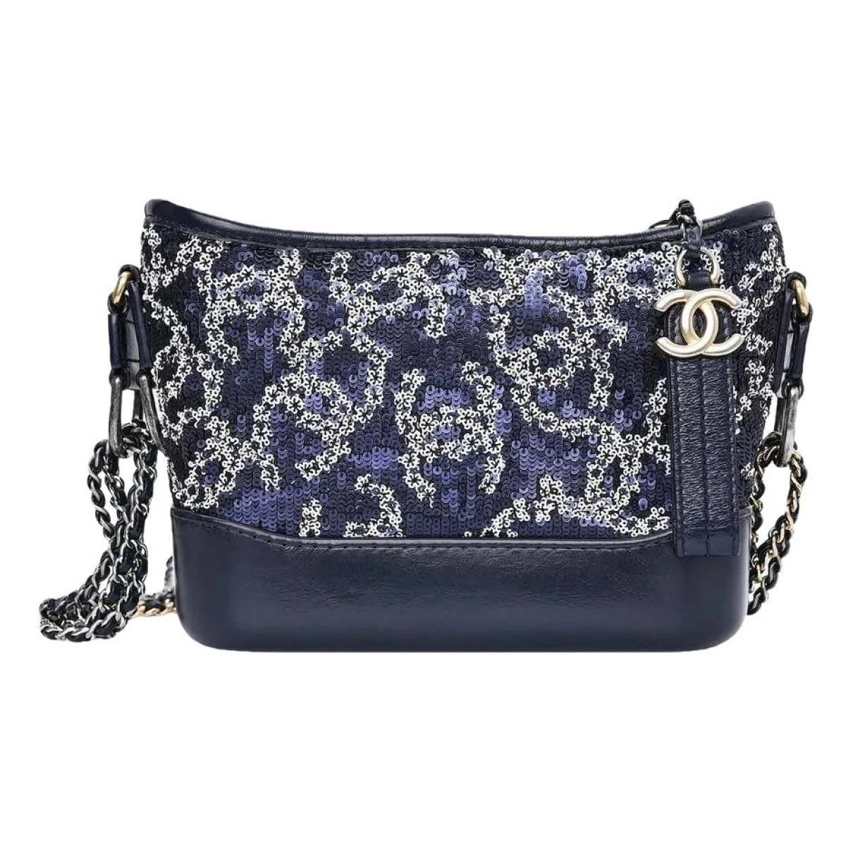 Pre-owned Chanel Gabrielle Leather Crossbody Bag In Blue
