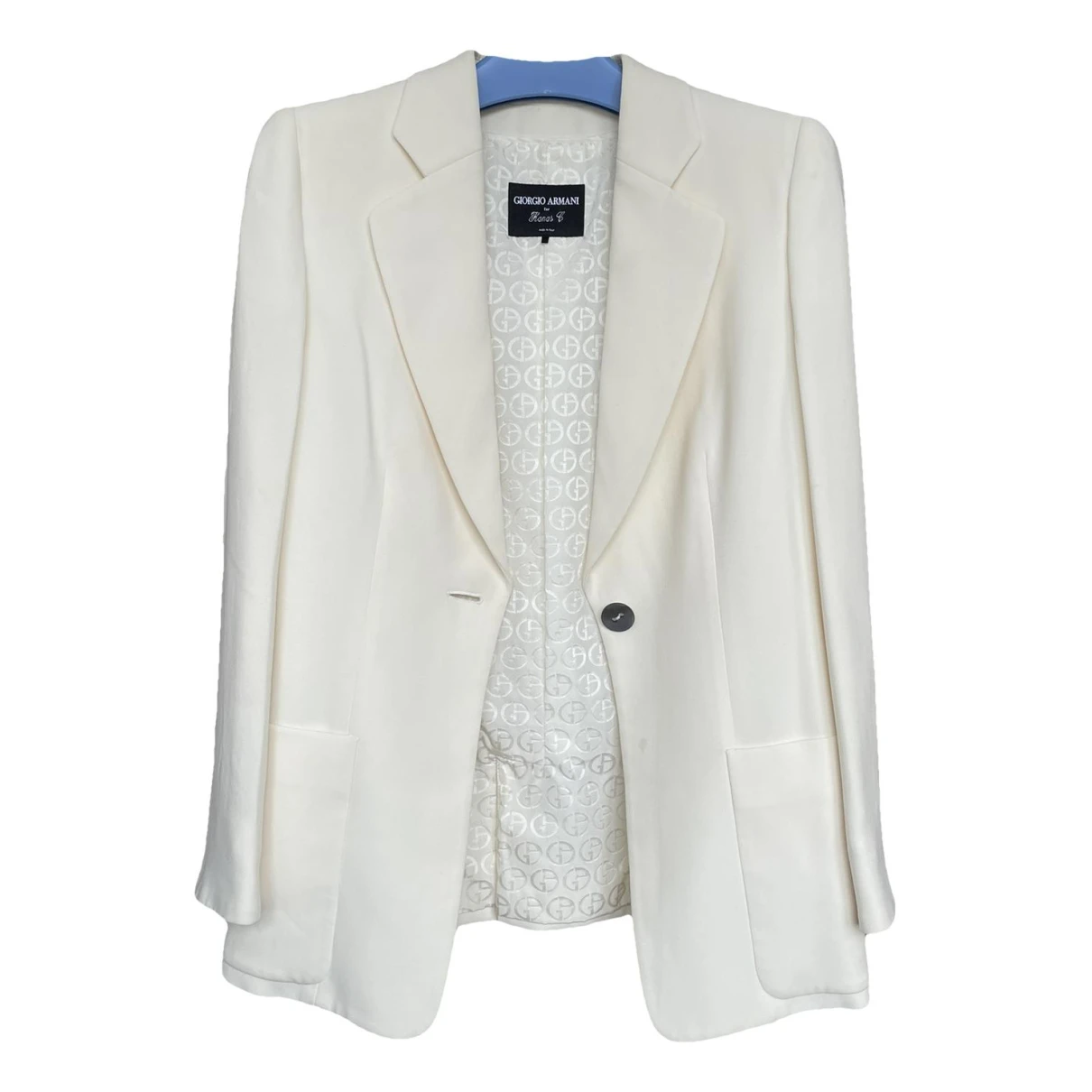 Pre-owned Giorgio Armani Silk Blazer In White