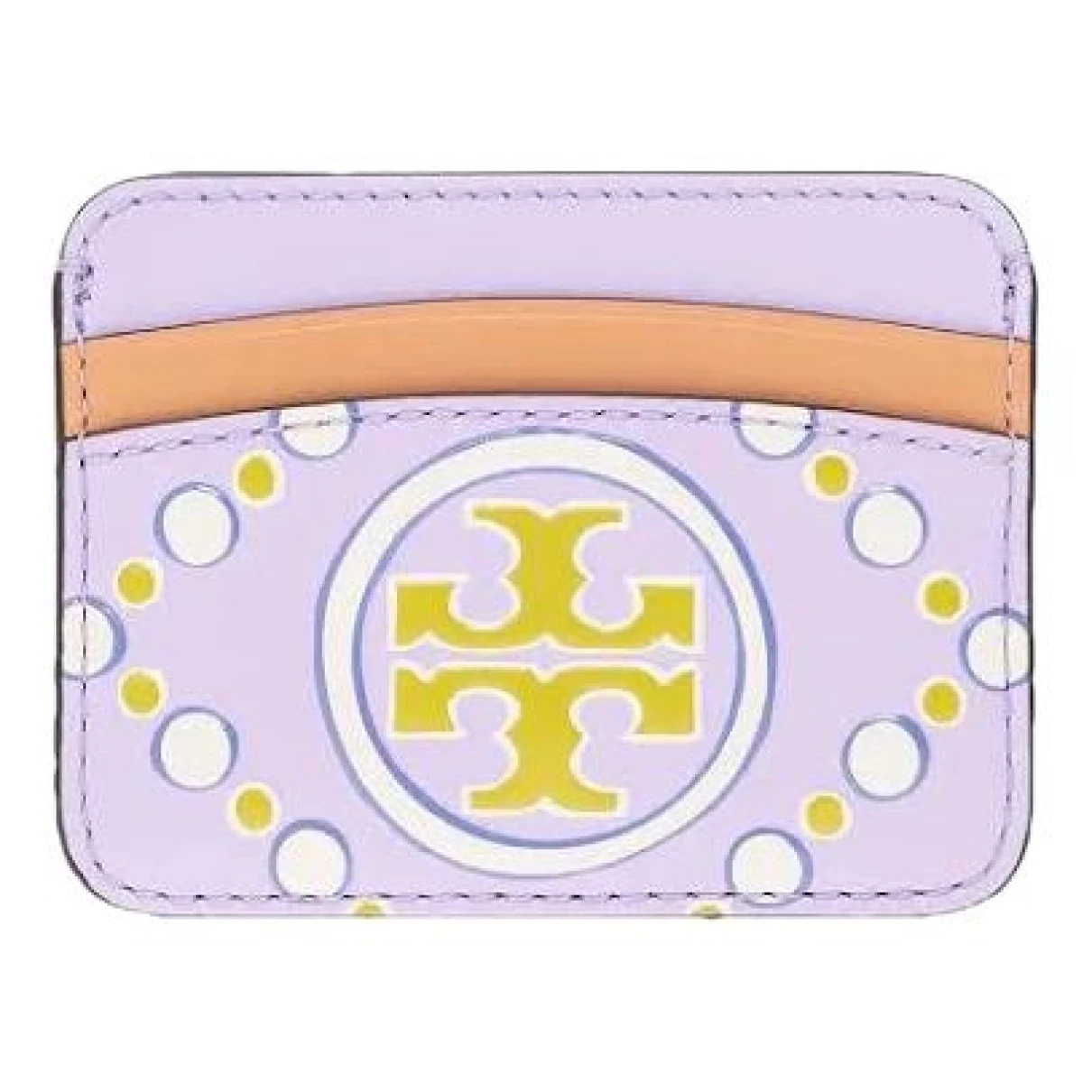 Pre-owned Tory Burch Leather Card Wallet In Purple