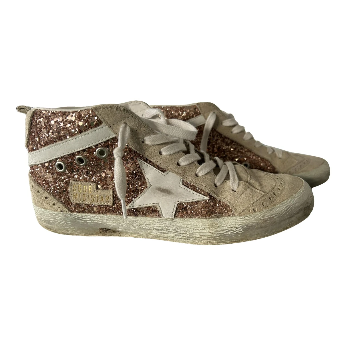 Pre-owned Golden Goose Mid Star Leather Trainers In Pink