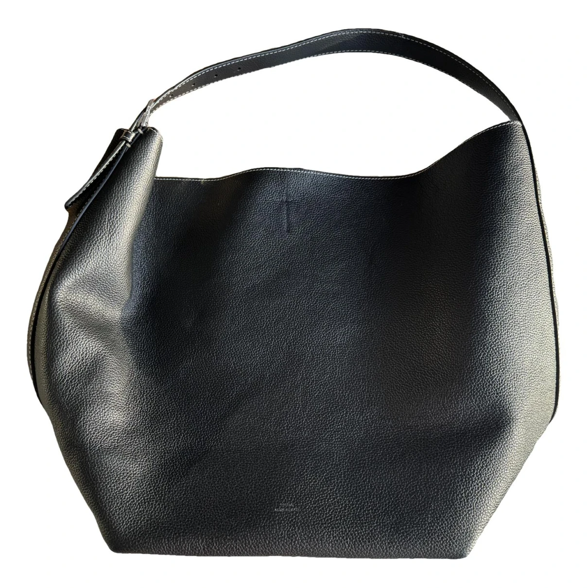 Pre-owned Totême Leather Tote In Black