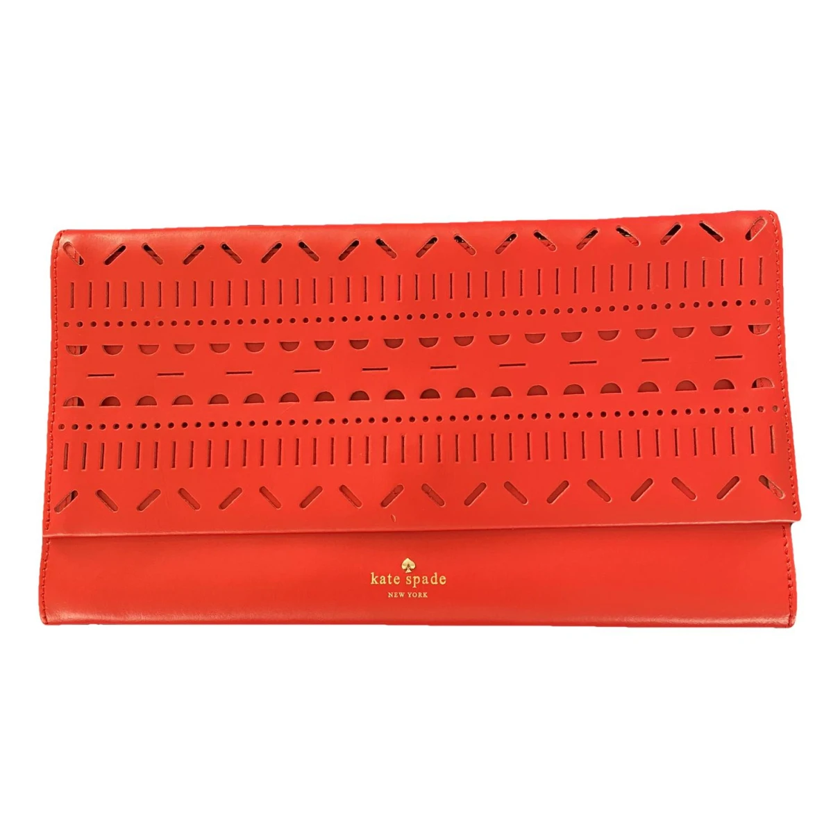 Pre-owned Kate Spade Leather Clutch Bag In Red