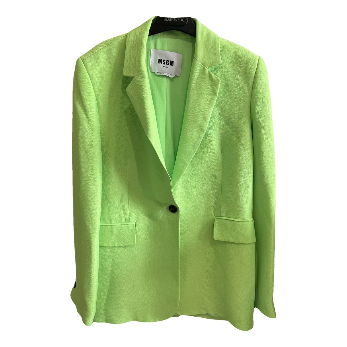 Pre-owned Msgm Trench Coat In Green