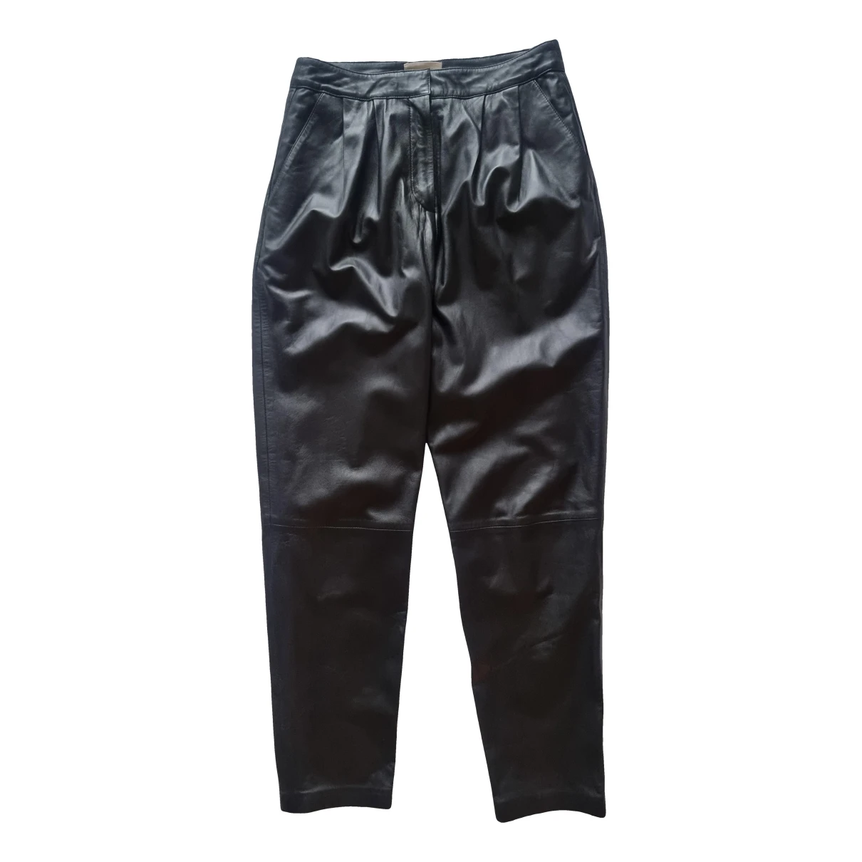 Pre-owned Loulou Studio Leather Trousers In Black