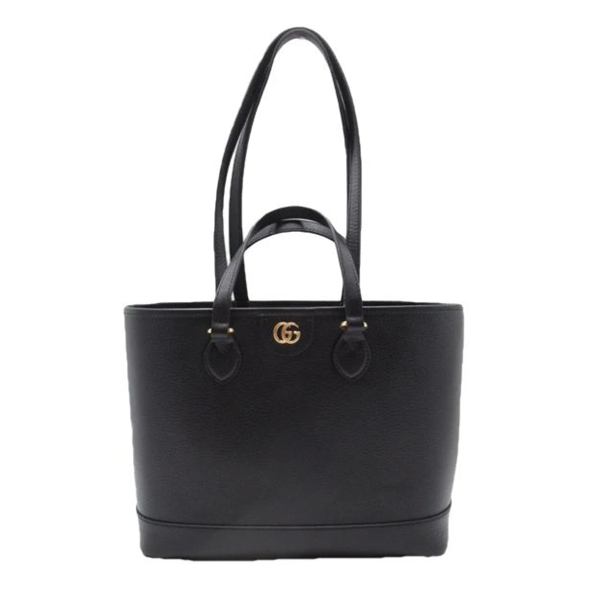 Pre-owned Gucci Ophidia Leather Tote In Black