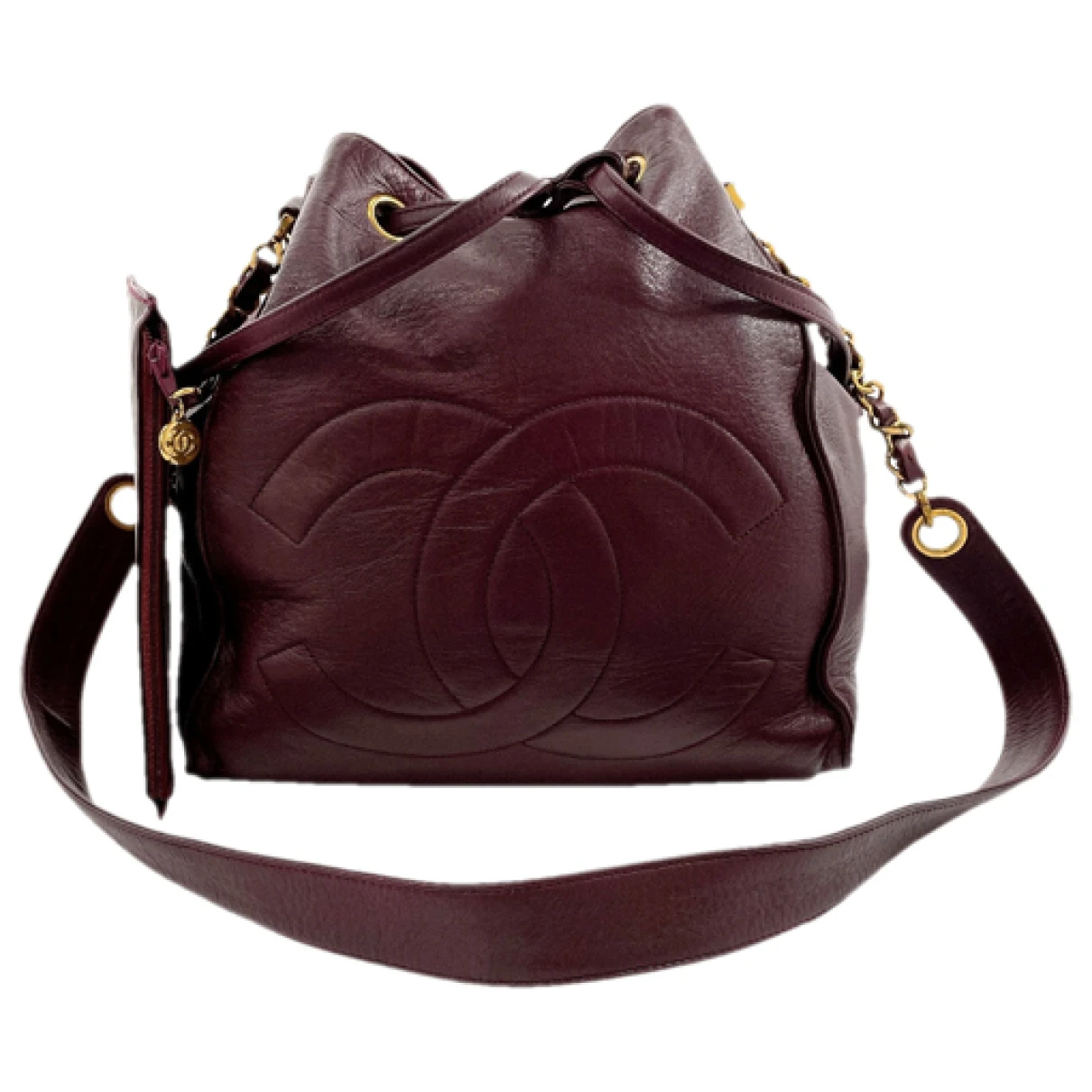 Pre-owned Chanel Leather Handbag In Burgundy