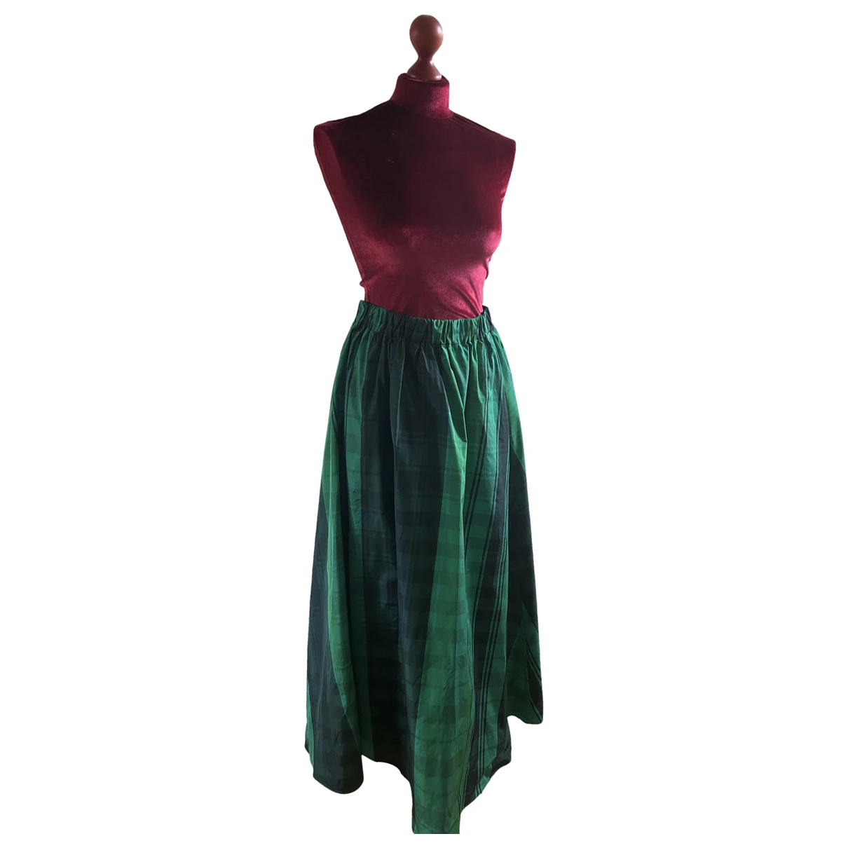 Pre-owned Max & Co Maxi Skirt In Green