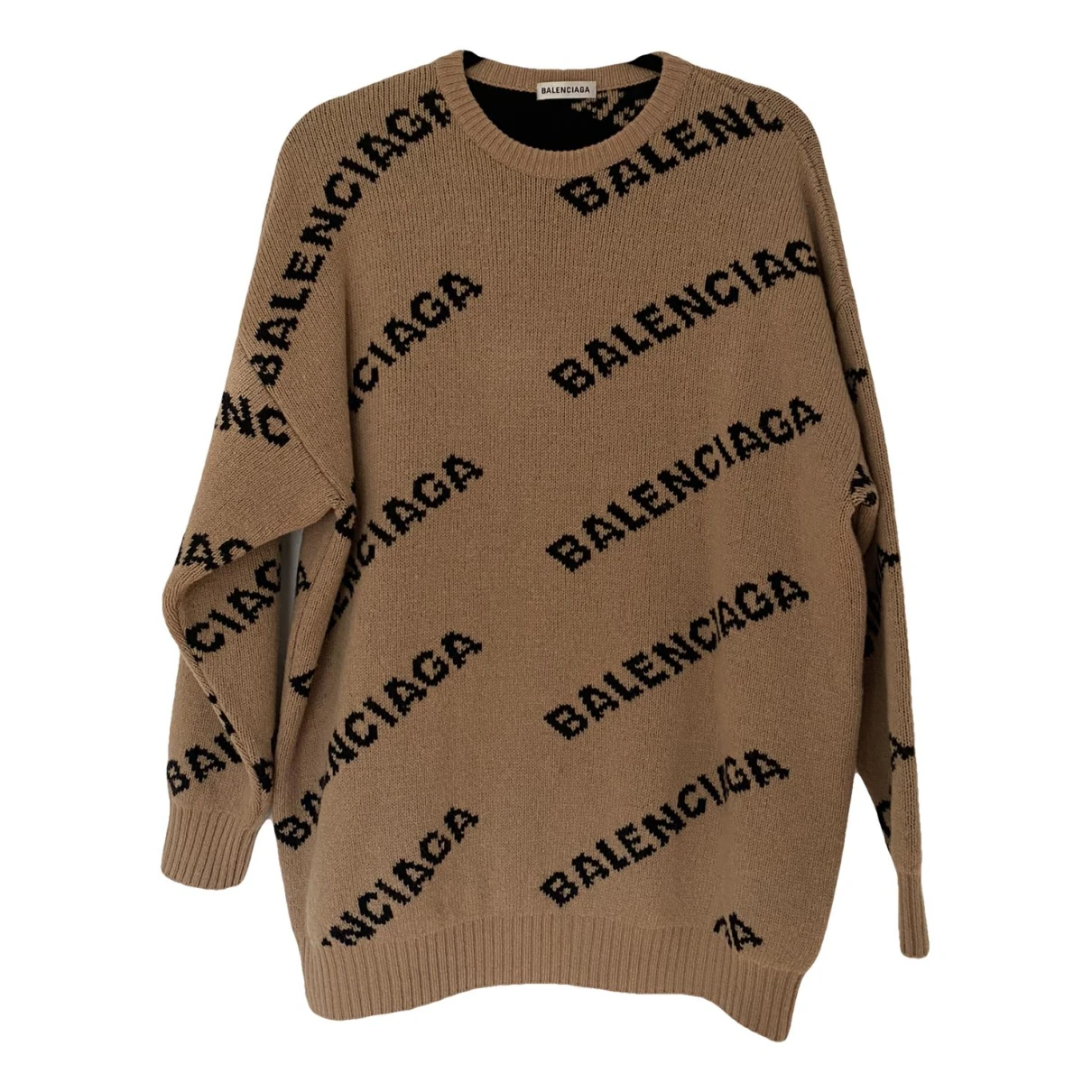 Pre-owned Balenciaga Wool Sweatshirt In Beige
