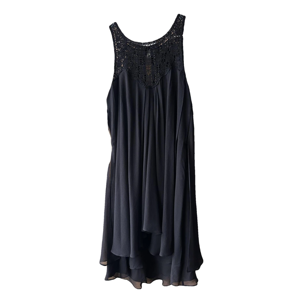 Pre-owned Temperley London Silk Mini Dress In Black
