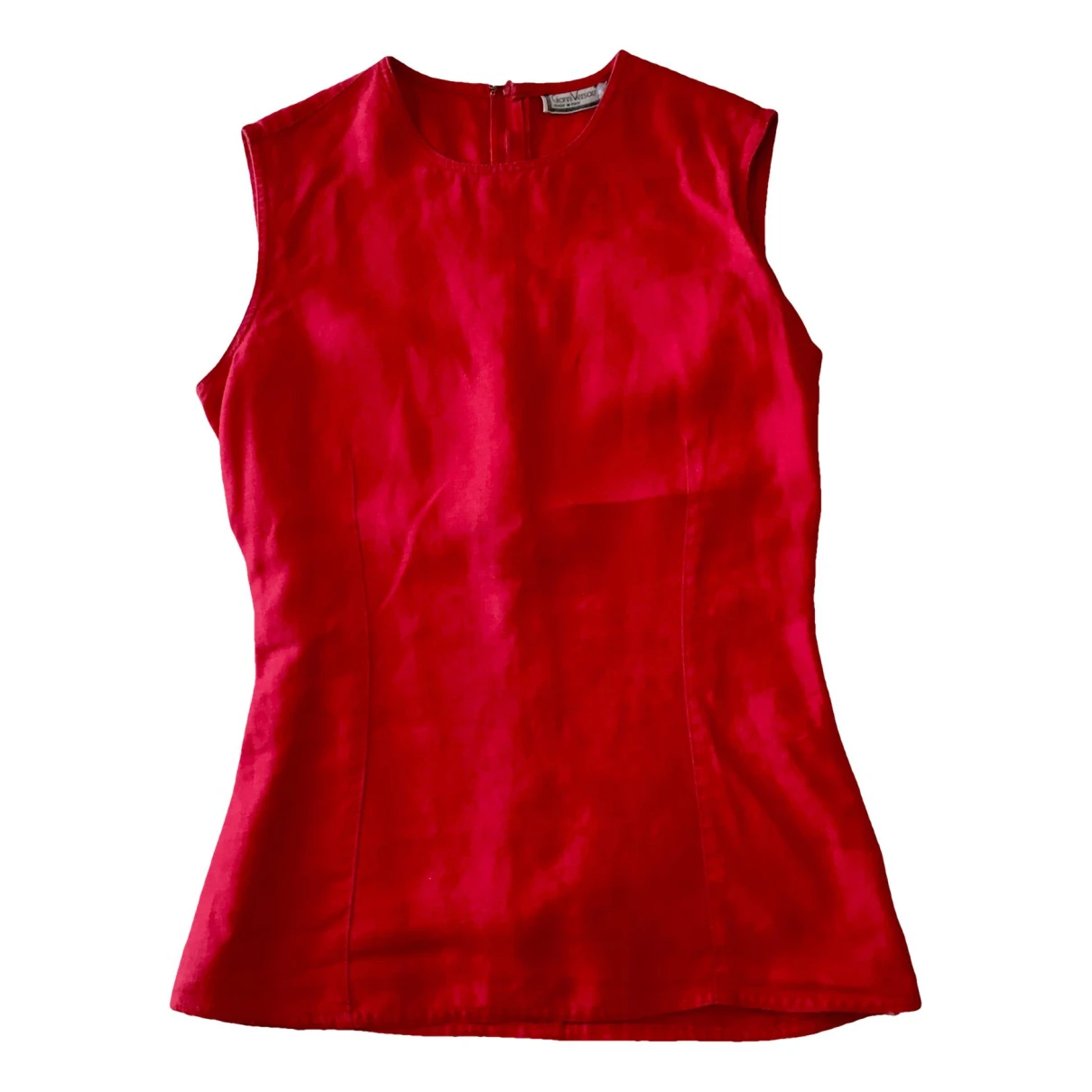 Pre-owned Versace Linen Blouse In Red