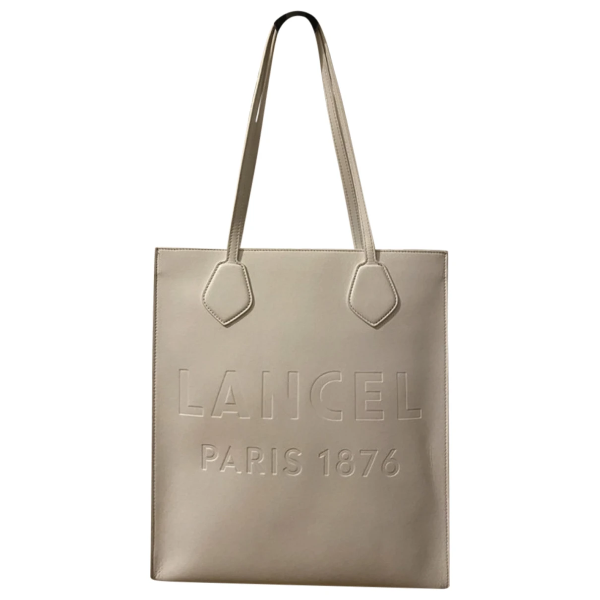Pre-owned Lancel Leather Tote In White