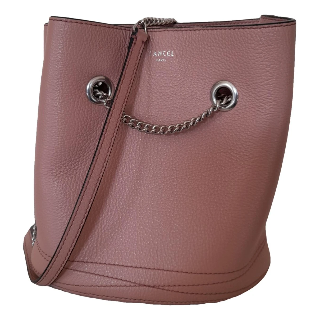 Pre-owned Lancel Huit Leather Crossbody Bag In Pink