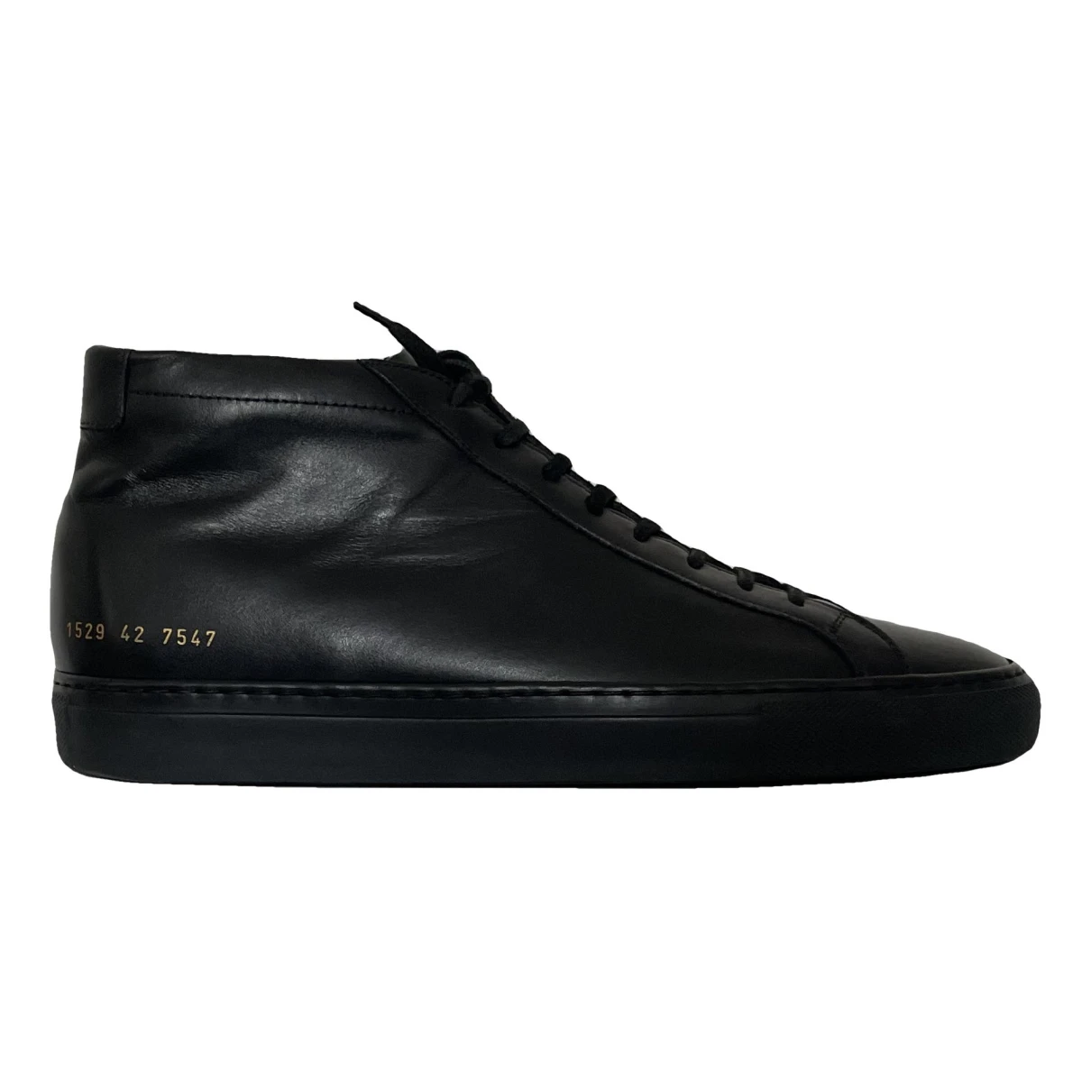 Pre-owned Common Projects Leather High Trainers In Black
