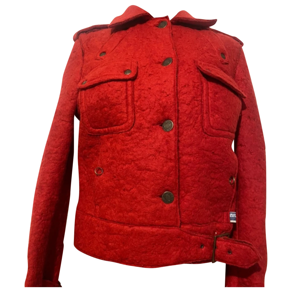 Pre-owned Jean Paul Gaultier Wool Biker Jacket In Red