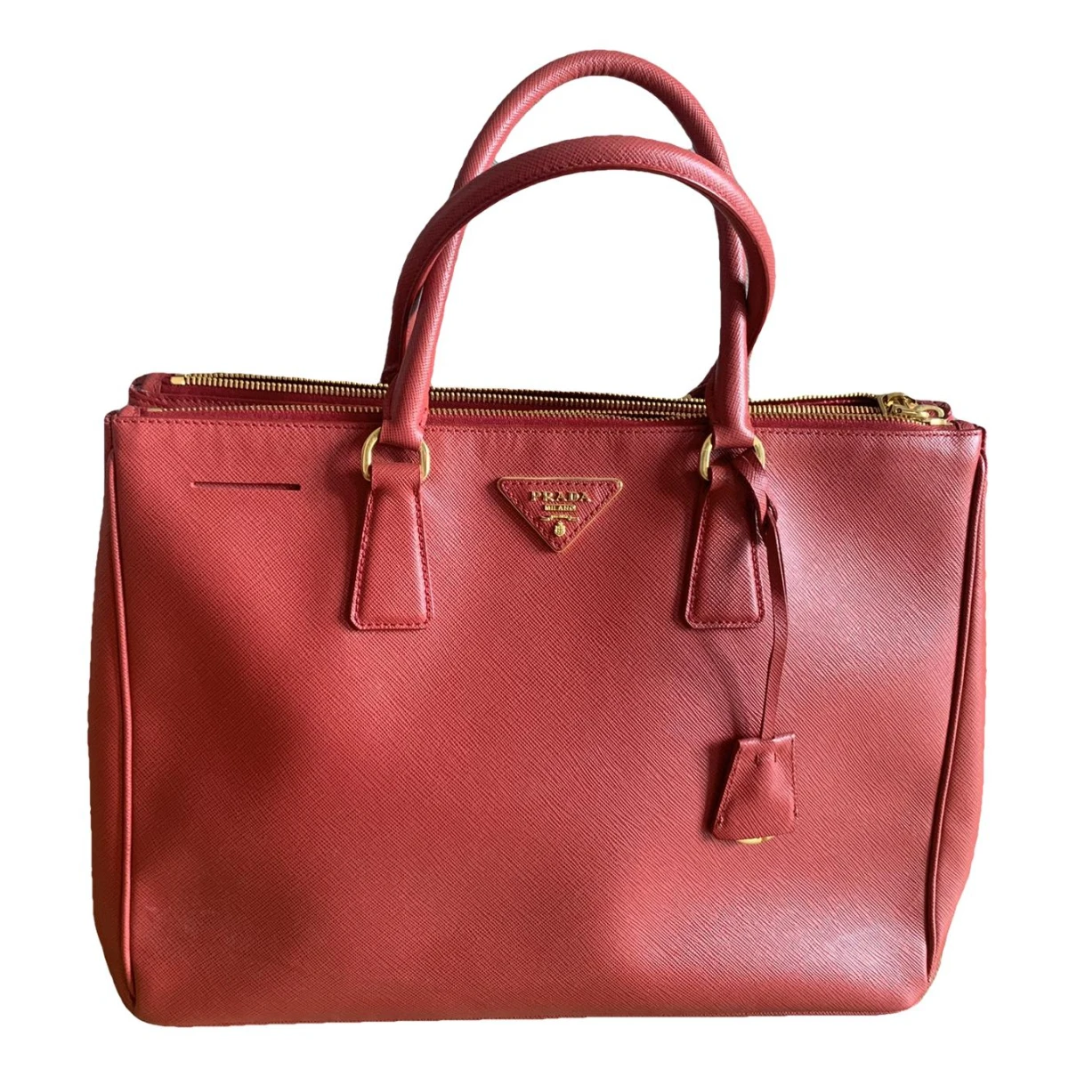 Pre-owned Prada Galleria Leather Tote In Red