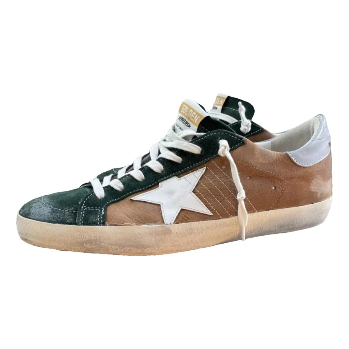 Pre-owned Golden Goose Superstar Leather Low Trainers In Brown