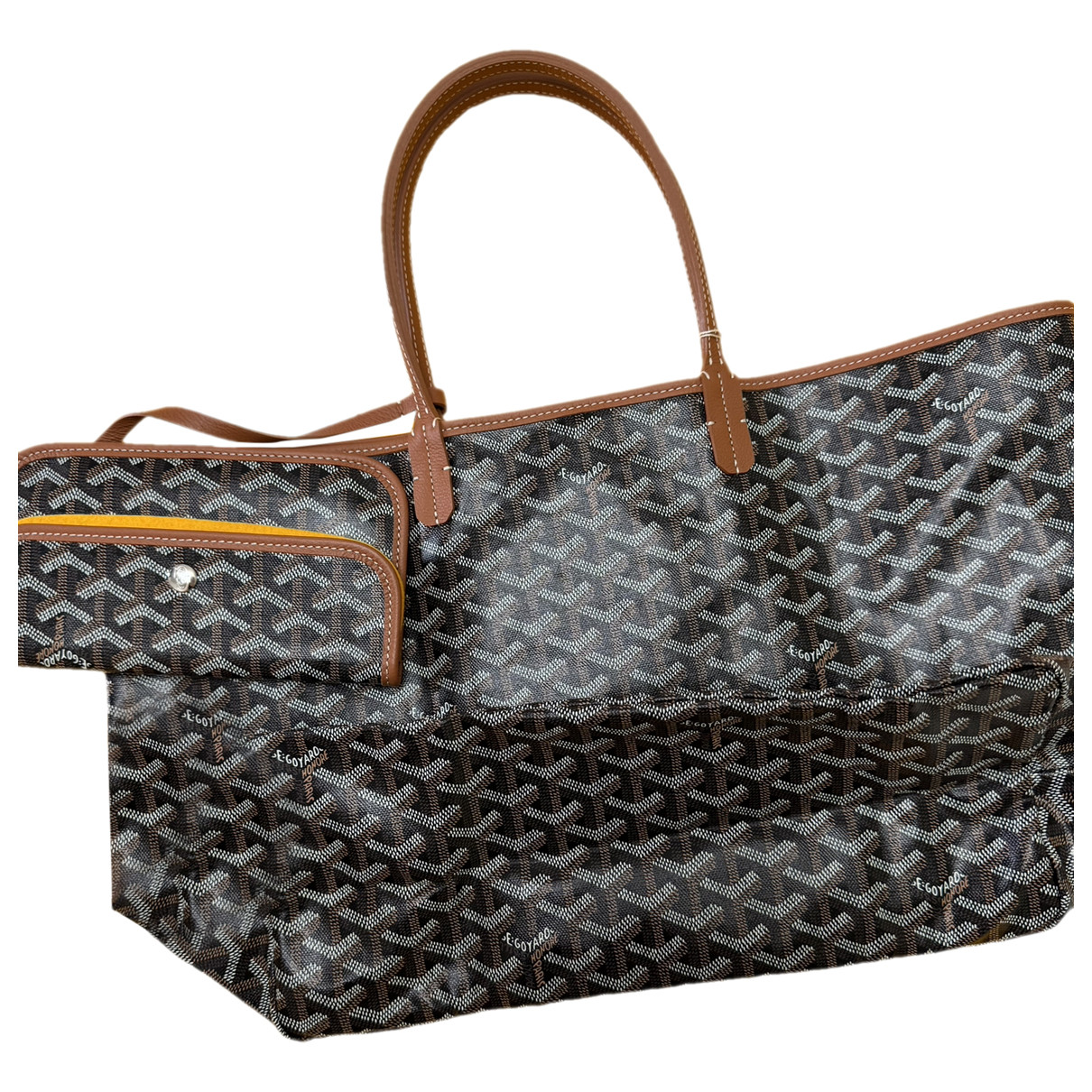 Pre-owned Goyard Saint-louis Leather Tote In Camel