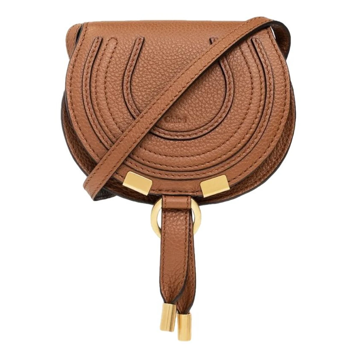 Pre-owned Chloé Marcie Leather Crossbody Bag In Brown