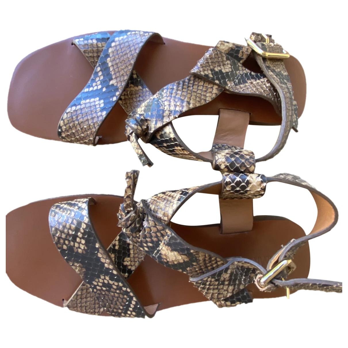Pre-owned Zimmermann Leather Sandals In Brown