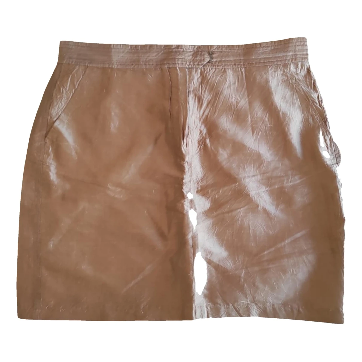Pre-owned Seventy Silk Mini Skirt In Gold