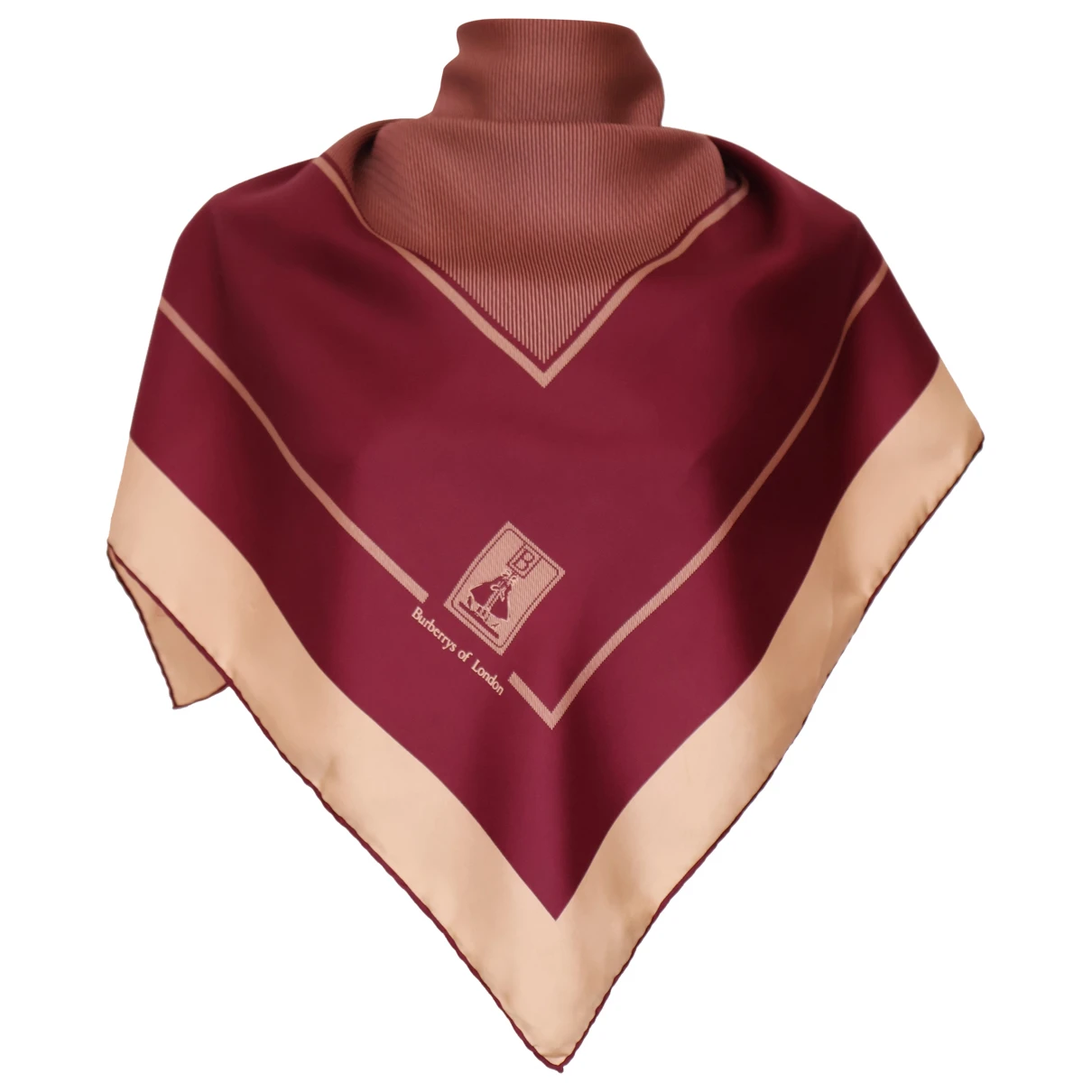 Pre-owned Burberry Silk Scarf In Burgundy