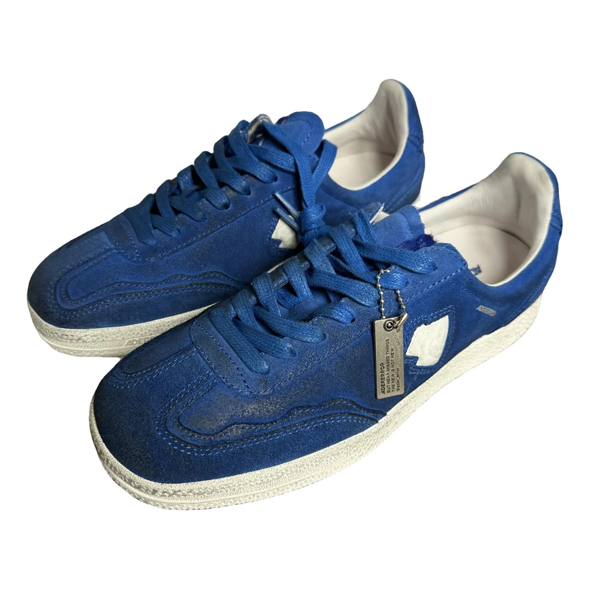 Pre-owned Ader Error Leather Low Trainers In Blue