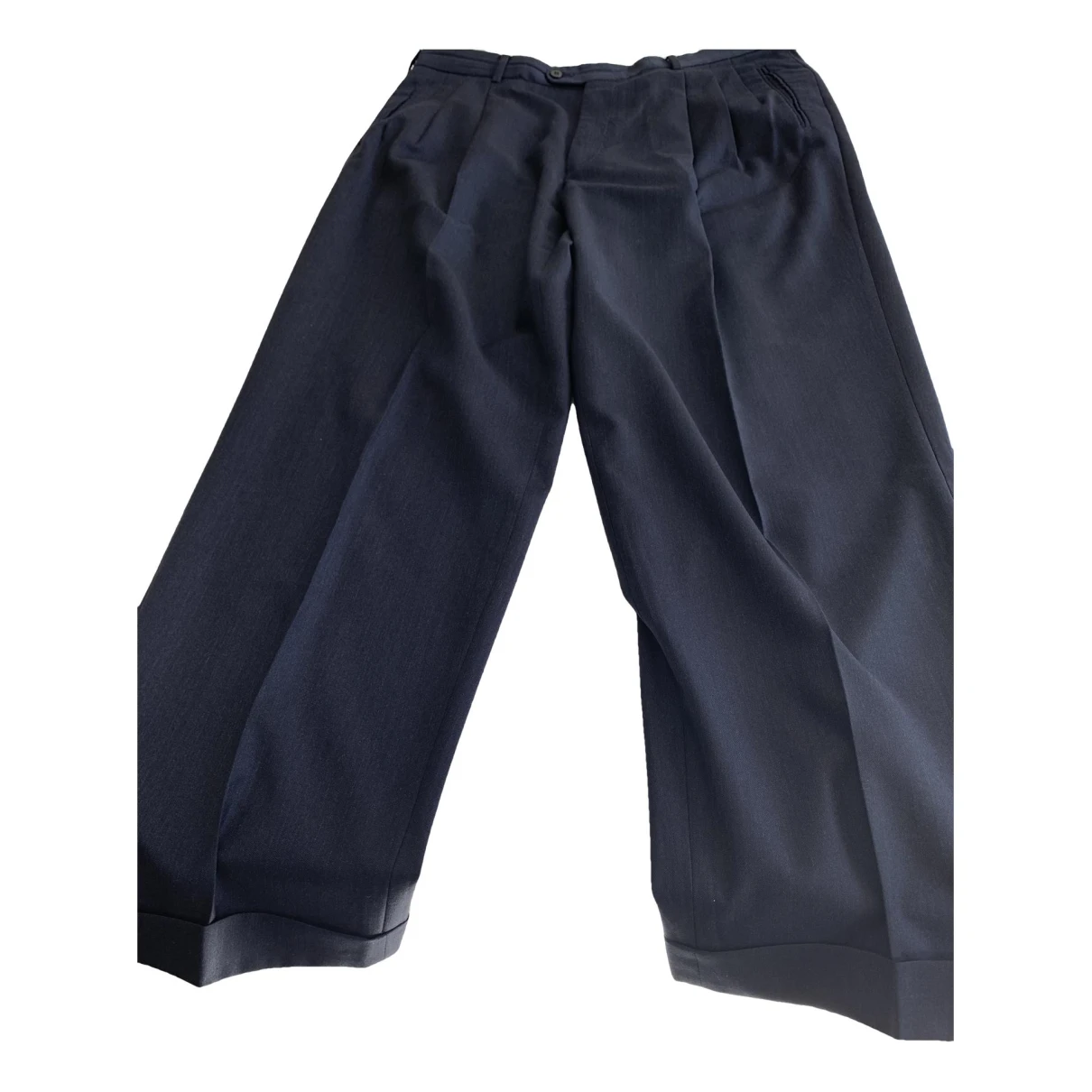 Pre-owned Ermenegildo Zegna Wool Trousers In Navy