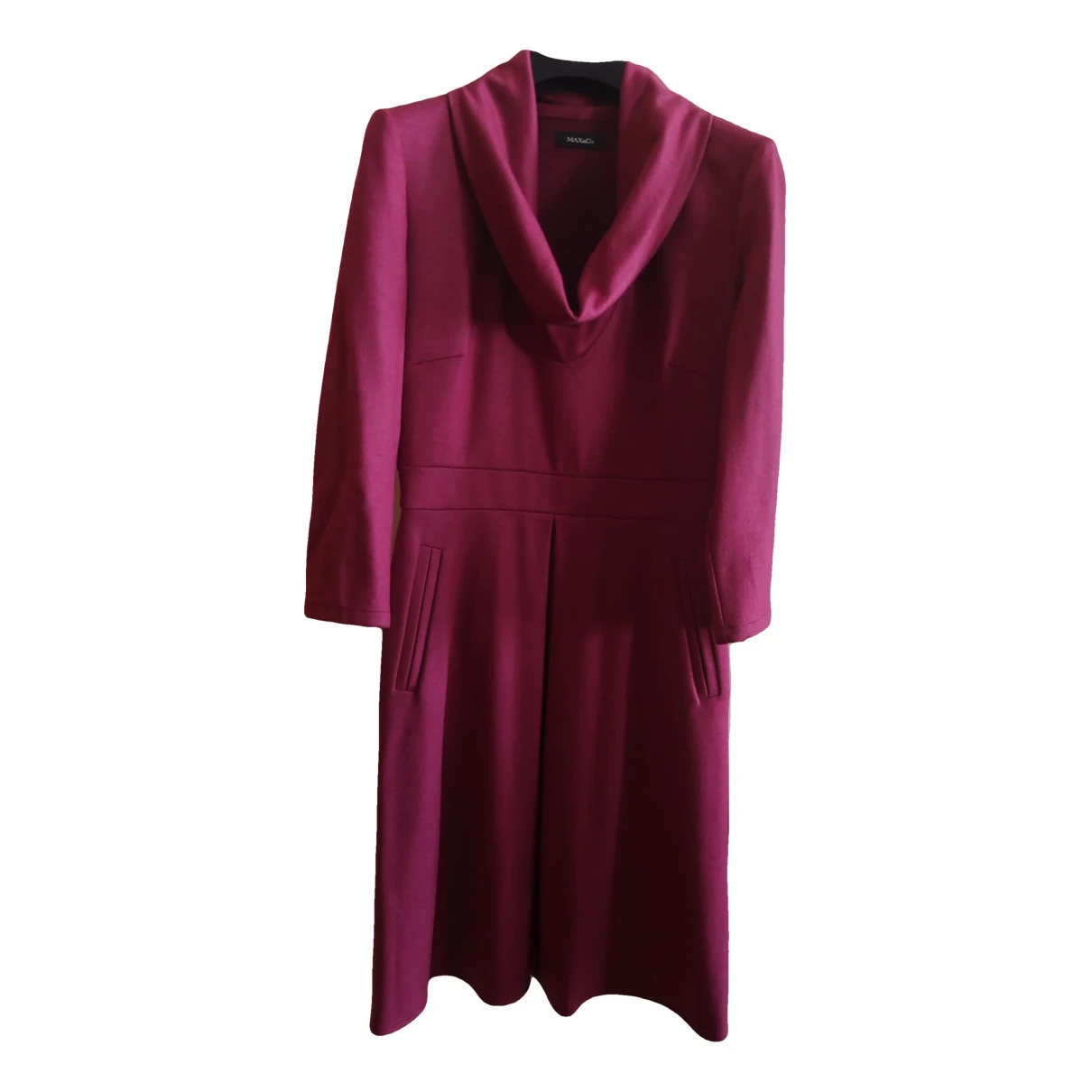 Pre-owned Max & Co Wool Mid-length Dress In Burgundy