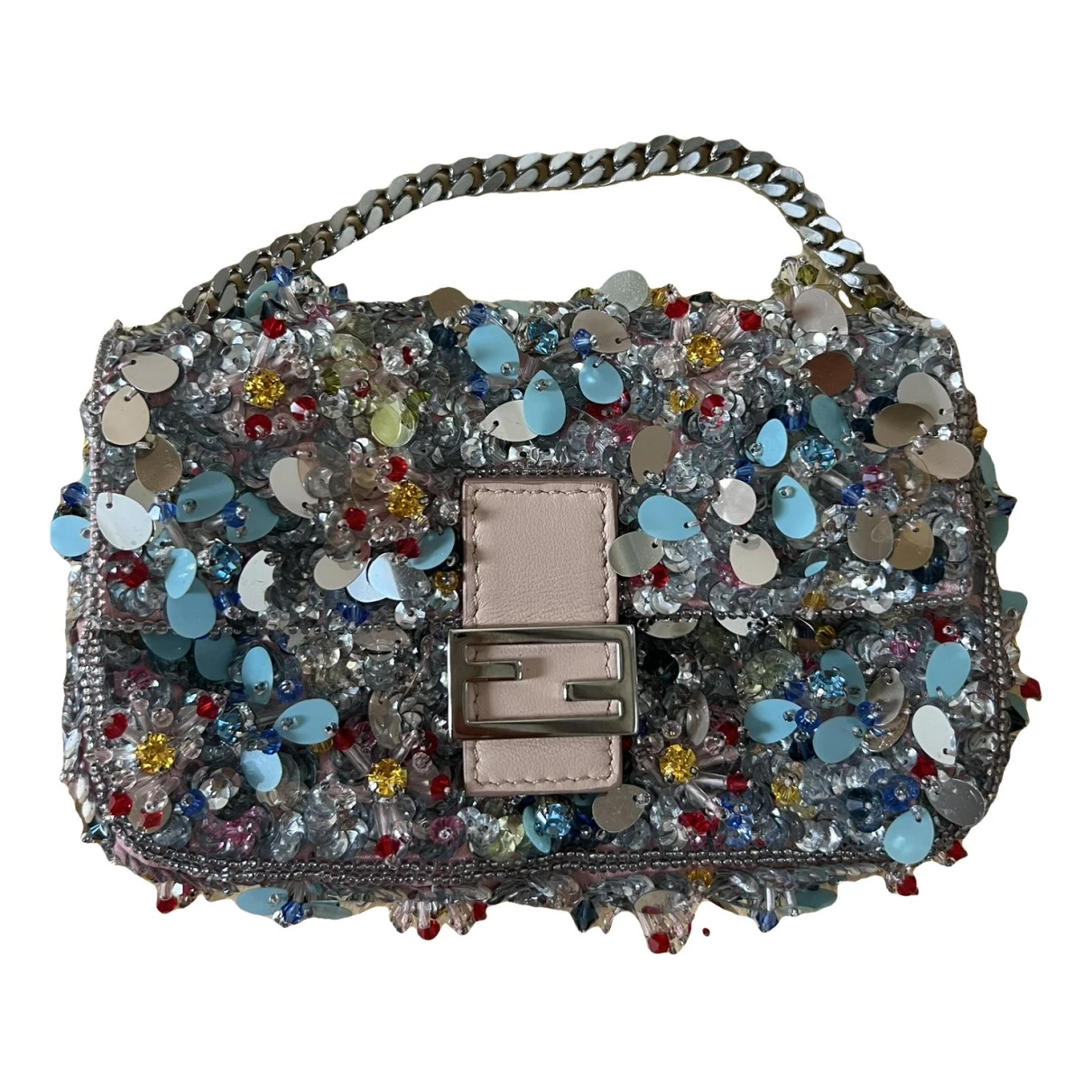 Pre-owned Fendi Glitter Clutch Bag In Multicolour