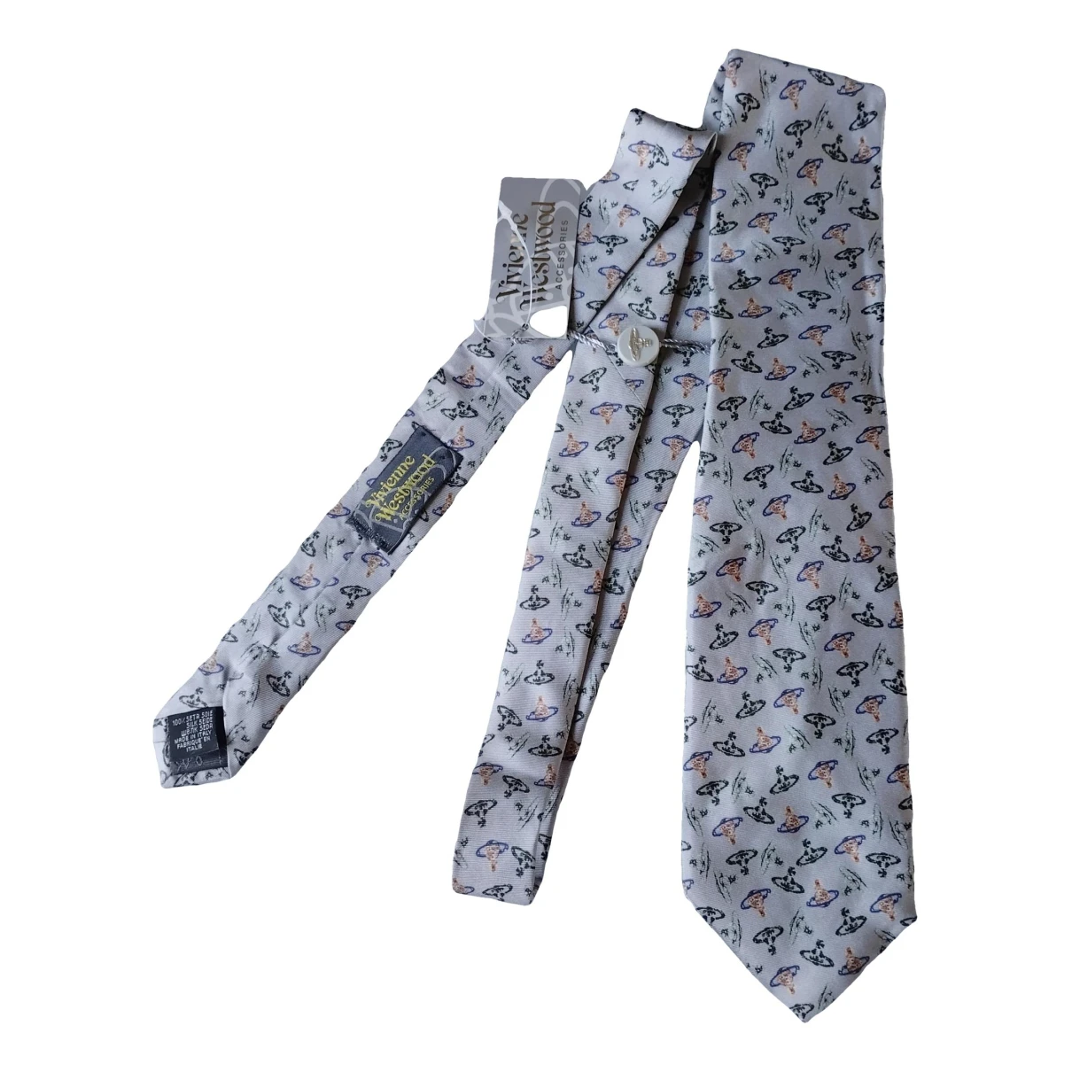 Pre-owned Vivienne Westwood Silk Tie In Grey