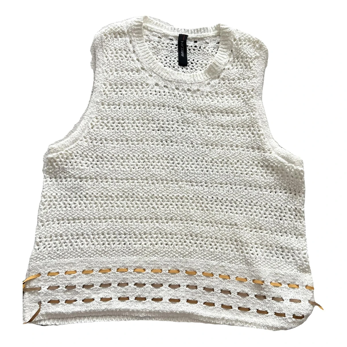 Pre-owned Marc Cain Linen Knitwear In White
