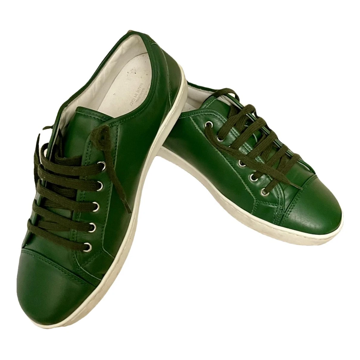 Pre-owned Dolce & Gabbana Leather Trainers In Green