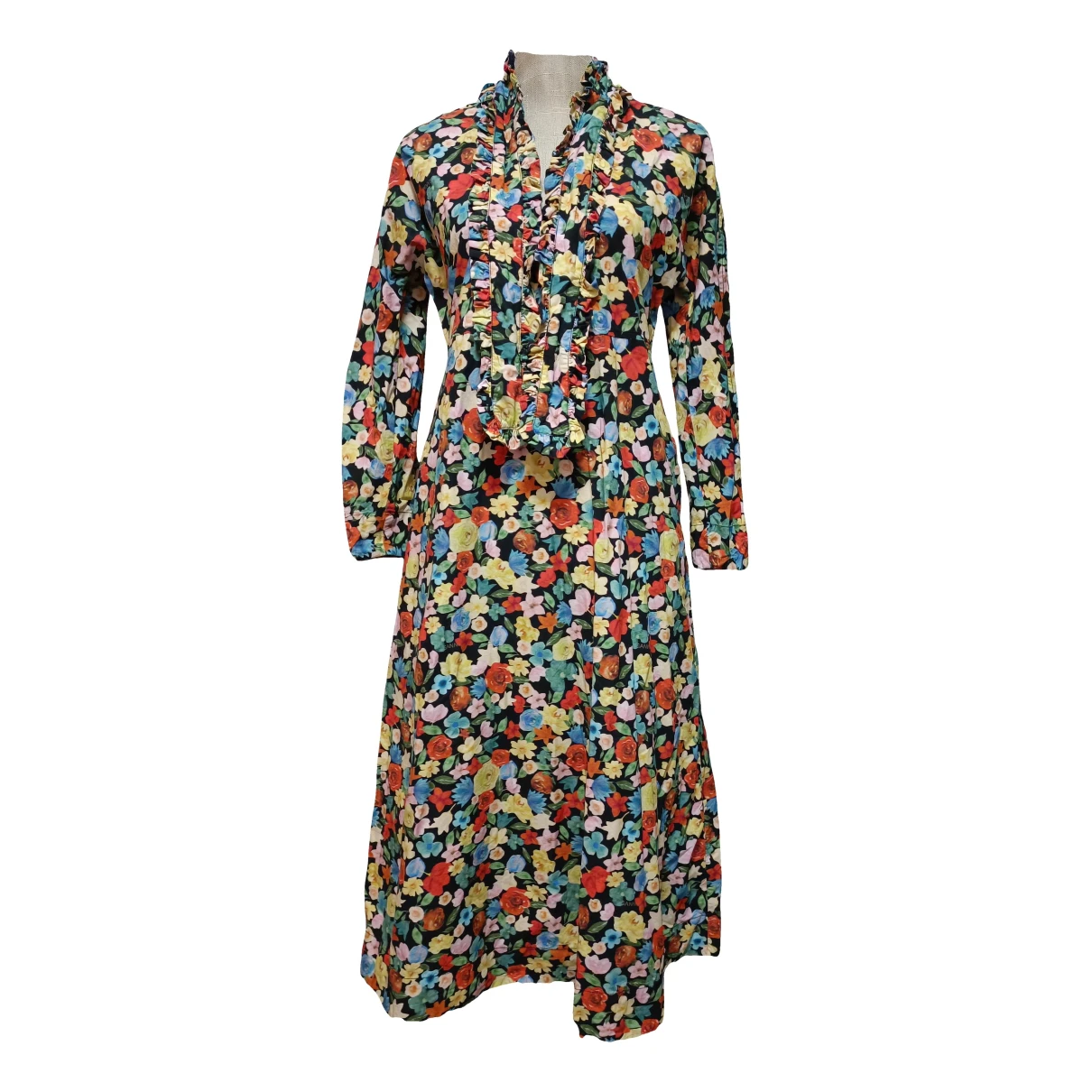 Pre-owned Ganni Spring Summer 2019 Maxi Dress In Multicolour