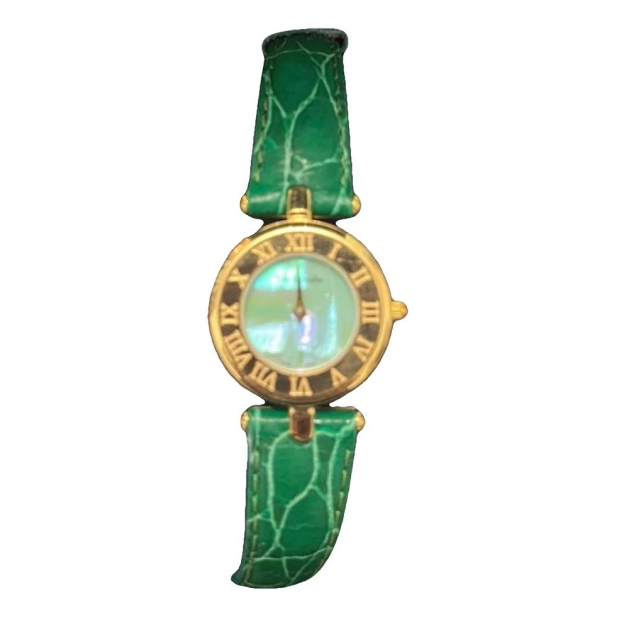 Pre-owned Guy Laroche Silver Gilt Watch In Green