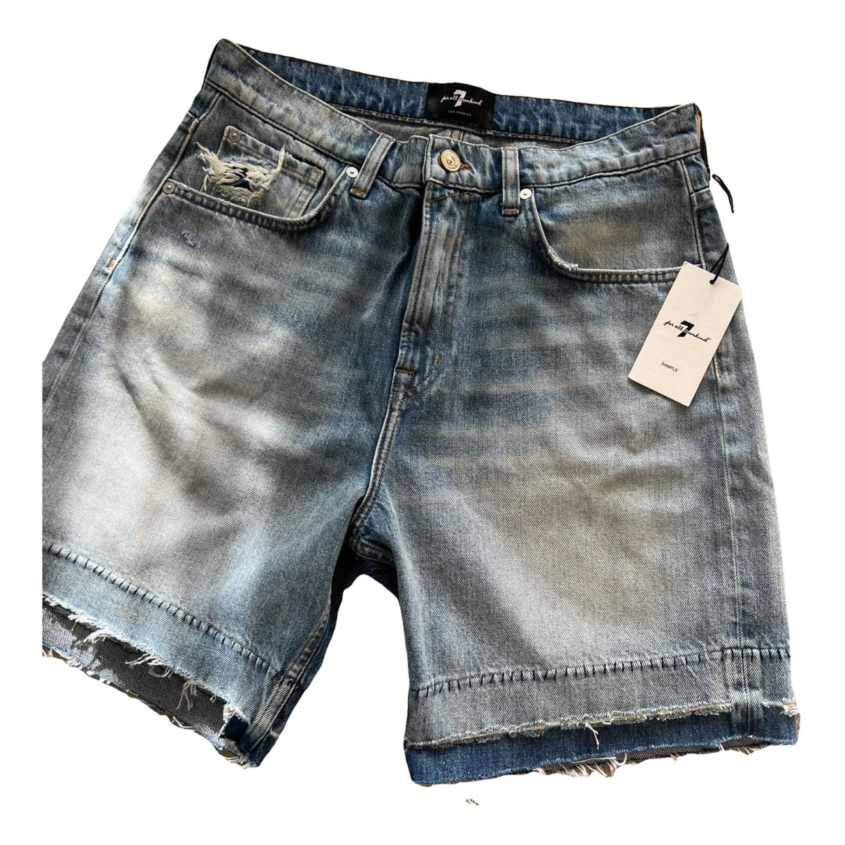 Pre-owned 7 For All Mankind Short In Blue