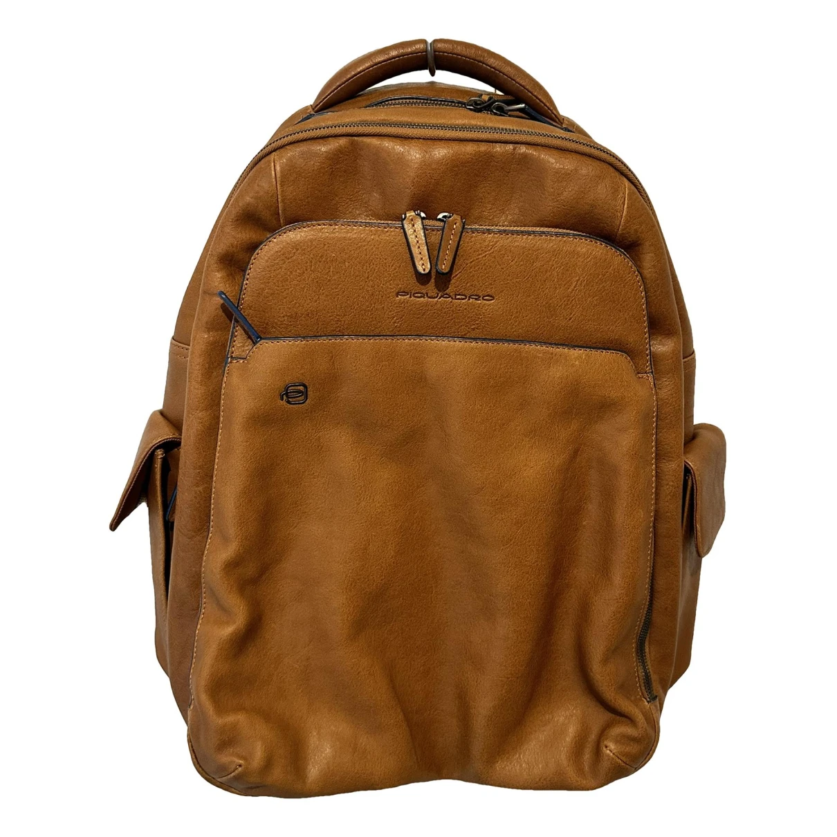 Pre-owned Piquadro Leather Bag In Camel