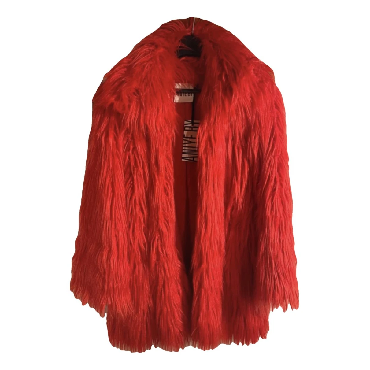 Pre-owned Aniye By Faux Fur Peacoat In Red
