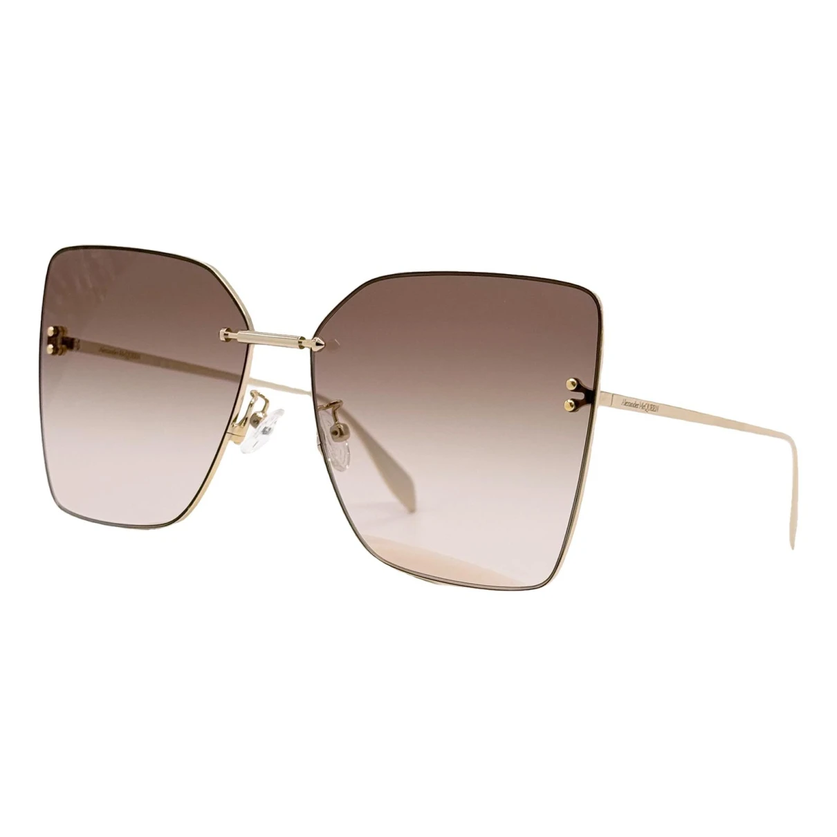 Pre-owned Alexander Mcqueen Oversized Sunglasses In Gold