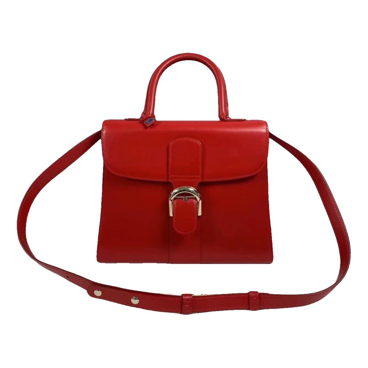 Pre-owned Delvaux Brillant Leather Handbag In Red