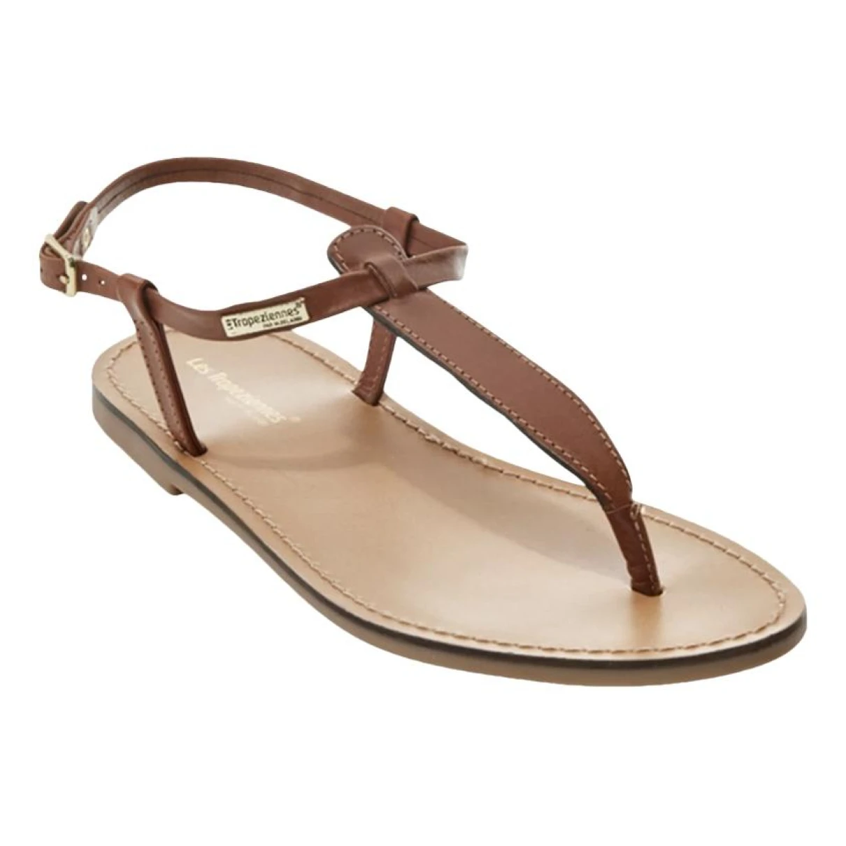 Pre-owned Les Tropeziennes Leather Flip Flops In Brown