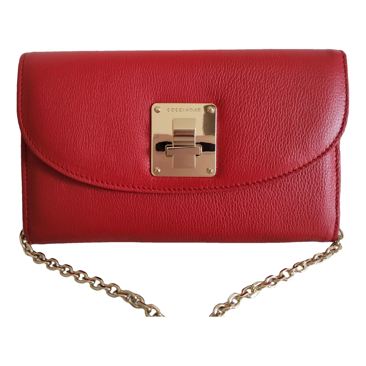 Pre-owned Coccinelle Leather Clutch Bag In Red