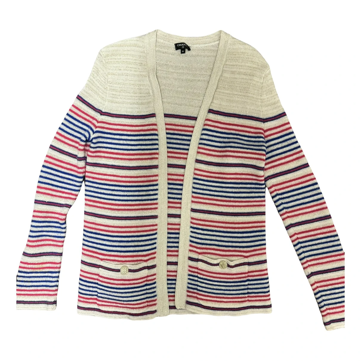 Pre-owned Chanel Linen Cardigan In Multicolour