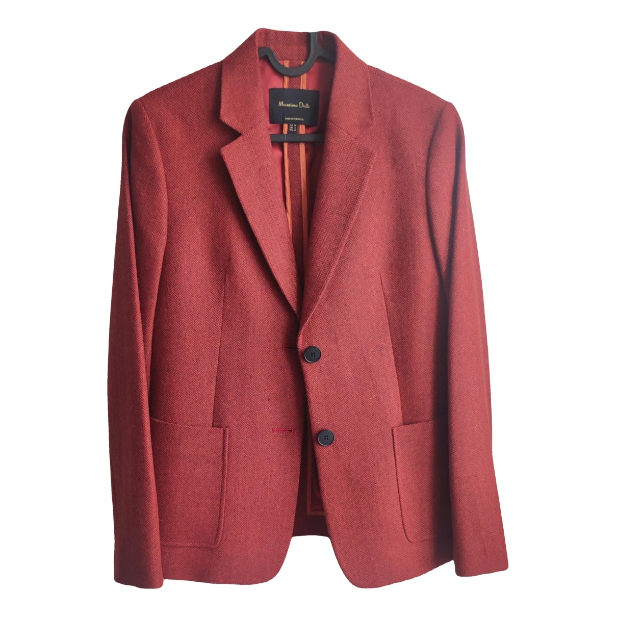 Pre-owned Massimo Dutti Wool Jacket In Red