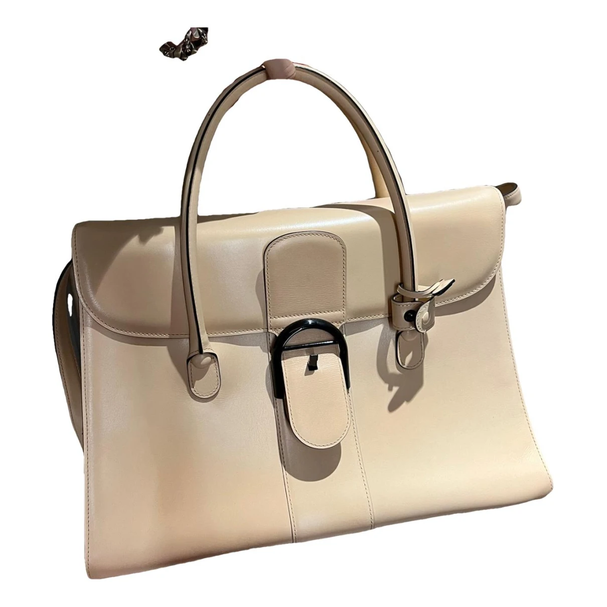 Pre-owned Delvaux Leather Handbag In Beige