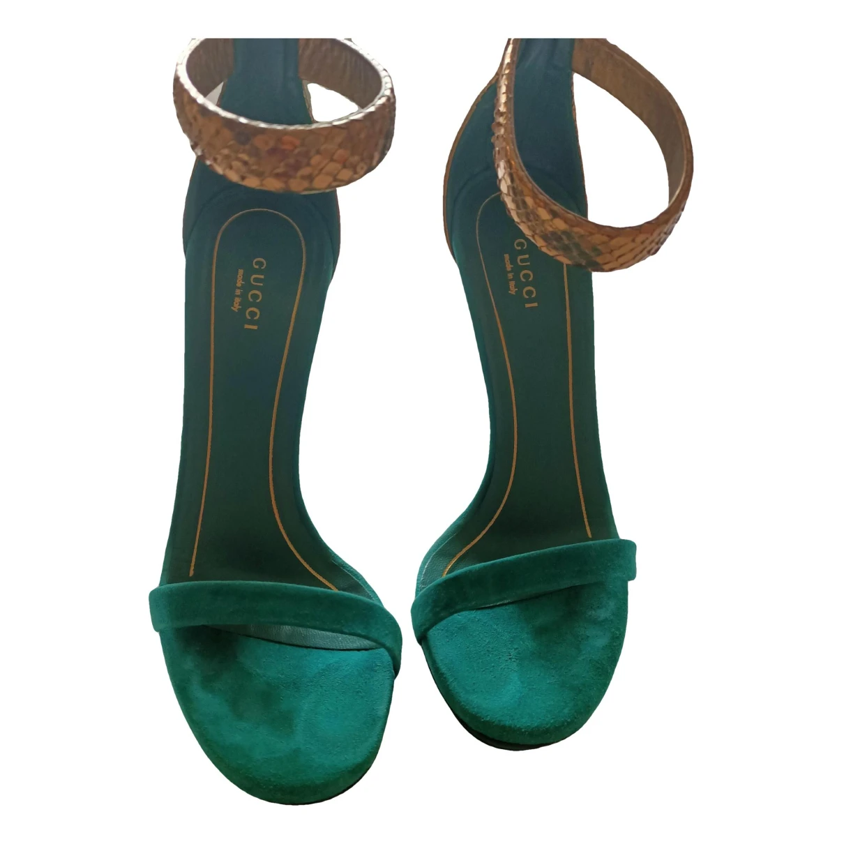 Pre-owned Gucci Leather Sandal In Green