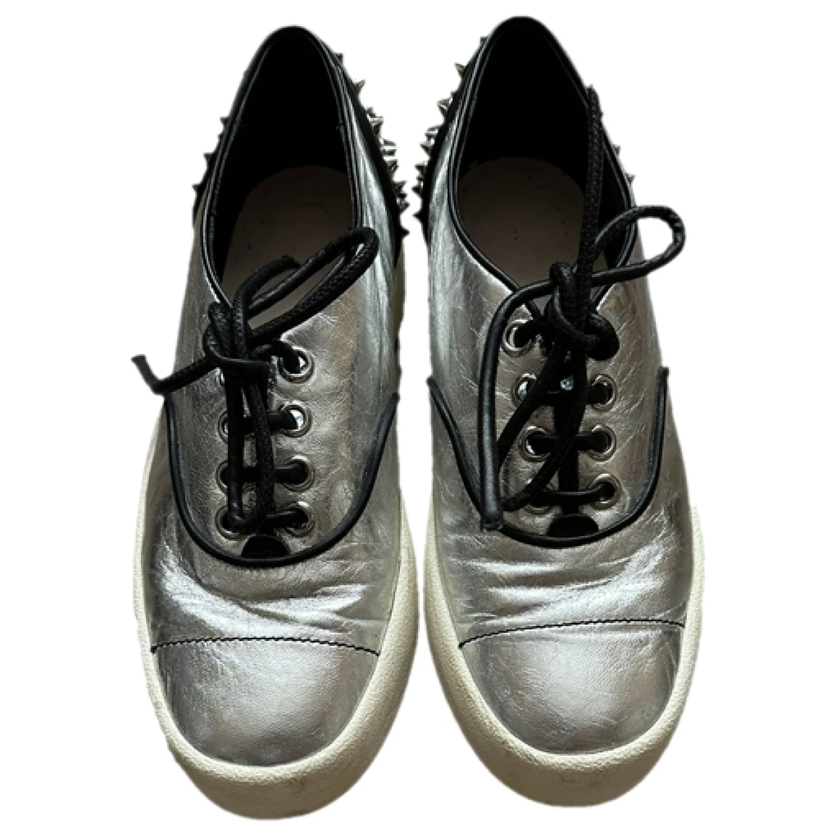 Pre-owned Giuseppe Zanotti Leather Trainers In Silver